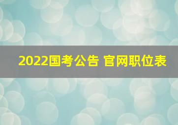 2022国考公告 官网职位表